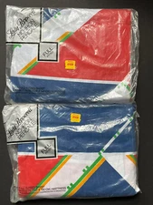 NEW 2 Full Double FITTED SHEETS Lady Pepperell Vintage RETRO 80’s Shapes