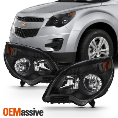 Fit Black 2010-15 Chevy Equinox LS / LT Headlights Halogen Model Replacement