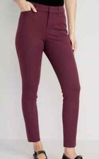 Old Navy Pixie Pants High Rise Secret Slim Pockets Wine Red Womens Size 2 NWT
