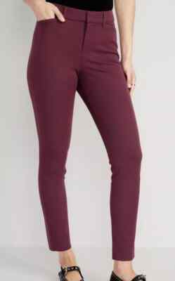 Old Navy Pixie Pants High Rise Secret Slim Pockets Wine Red Womens Size 2 NWT