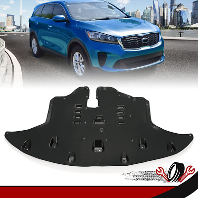 Engine Splash Shields For 2016-2020 Kia Sorento 3.3L With Aluminum Pad Black