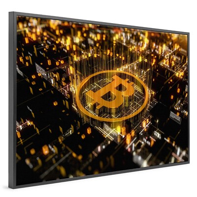 Wandbild Leinwand mit Rahmen ,Krypton Trading , Kunst Dekoration Home
