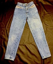 Vintage 70  s/80  s Jordache High Rise Slit Pockets Tapered Jeans 24W/25 L
