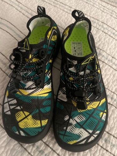 Saguaro Yellow/Green/ Black Water Shoes 37 Adjustable Laces Uni-sex Sz EUR 38 - Picture 2 of 5