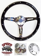 1961-1964 Ford Pickup Wood Steering Wheel 14 Black Widow
