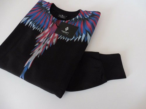 ✓ MARCELO BURLON Felpa uomo girocollo / Ali TG. S-M-L-XL-XXL colore Nero 3D  | eBay