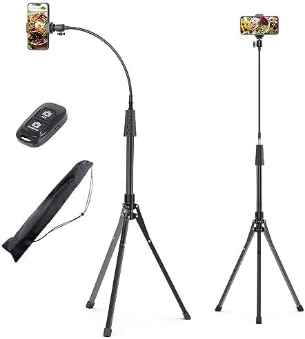 62-inch Extendable Phone Tripod & Selfie Stick with Wireless Remote Camera Stand Ideal for Photographers and Mobile Phones