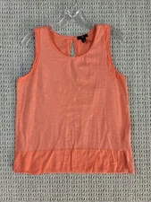 Gap Womens Salmon Pink Sleeveless Blouse Sz Medium w Keyhole Back