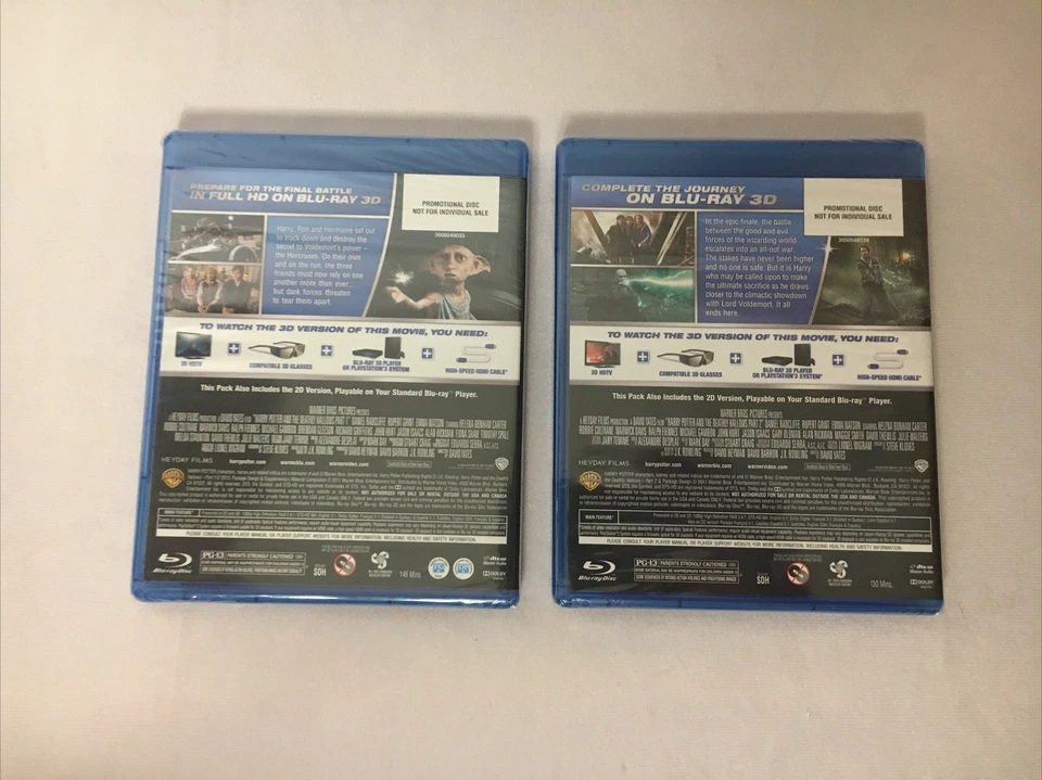 New HARRY POTTER and the DEATHLY HALLOWS Part 1 & 2 3D Blu-Ray Set PROMOTIONAL - Image 3 of 4