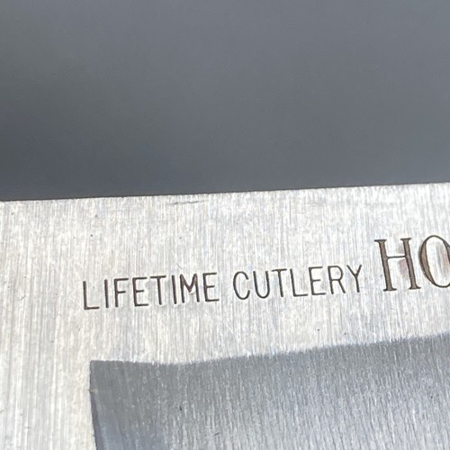 4 Signed OLD HOMESTEAD Knife Lifetime Cutlery Wood Handles set w/sharpener antq? - Picture 8 of 17