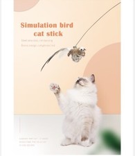 Juguete Interactivo para Gatos, Pluma Divertida con Campana