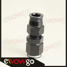 US -6AN AN6 Female To 3/8" Hard Tube Straight Fuel Line Fitting Adapter Black