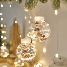 CATENA Luminosa LED 3M Natale Babbo NATALE e Palle NATALIZIE Interno o Esterno