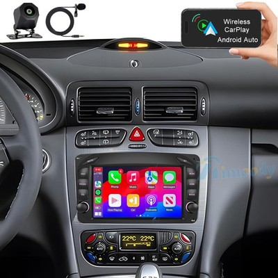 KAM+ 64GB Carplay Android 15 Autoradio GPS Für Mercedes C/CLK/G Klasse W203 C209