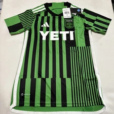 Austin FC Home Jersey Women XS AUS H JSY W HU1381 Las Voces Barcode Green Black