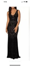 Aqua Formals Black Ombr  Glitter Gown Size 4 VGUC- Beautiful, Figure Flattering 