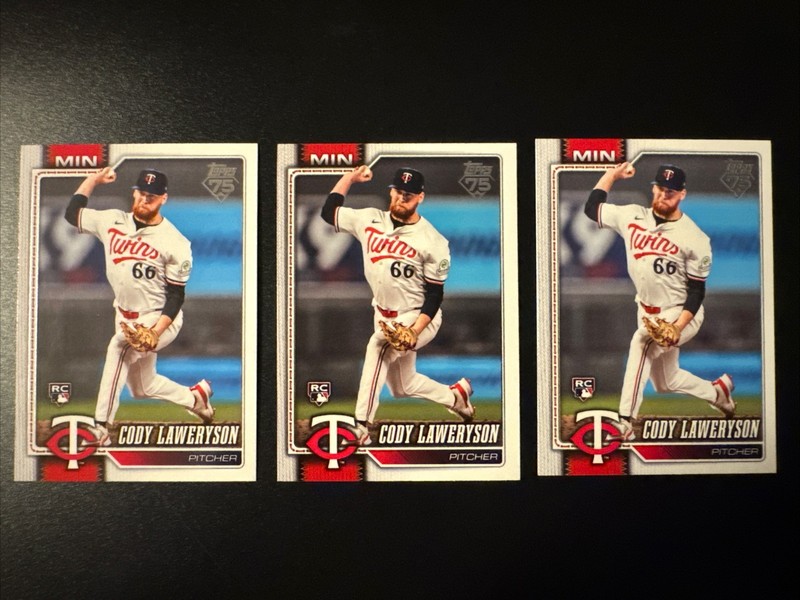 Topps 2026 Series 2 Cody Laweryson 608 Twins Base Rookie x3