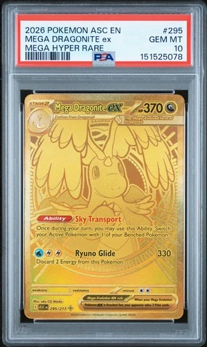 2026 POKEMON ASC EN-ASCENDED HEROES MEGA HYPER RARE MEGA DRAGONITE EX PSA 10