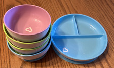 MUNCHKIN Stay Put Dinnerware for Babies  Toddlers 1 Divided Plate  4 Bowls