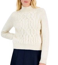 TOMMY HILFIGER WOMENS MEDIUM CABLE KNIT MOCK -NECK SWEATER NWT