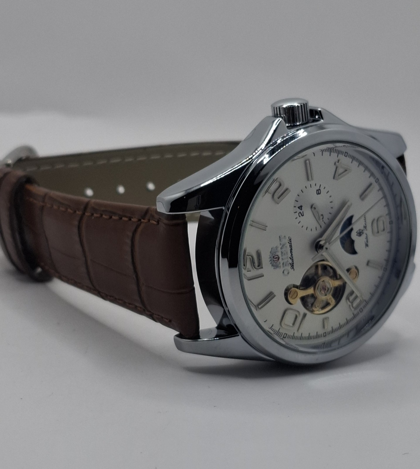 Orient Automatic Moon Phase Open-Heart Watch – Cr… - image 5