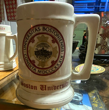 Boston University White Ceramic Mug Stein Sty...