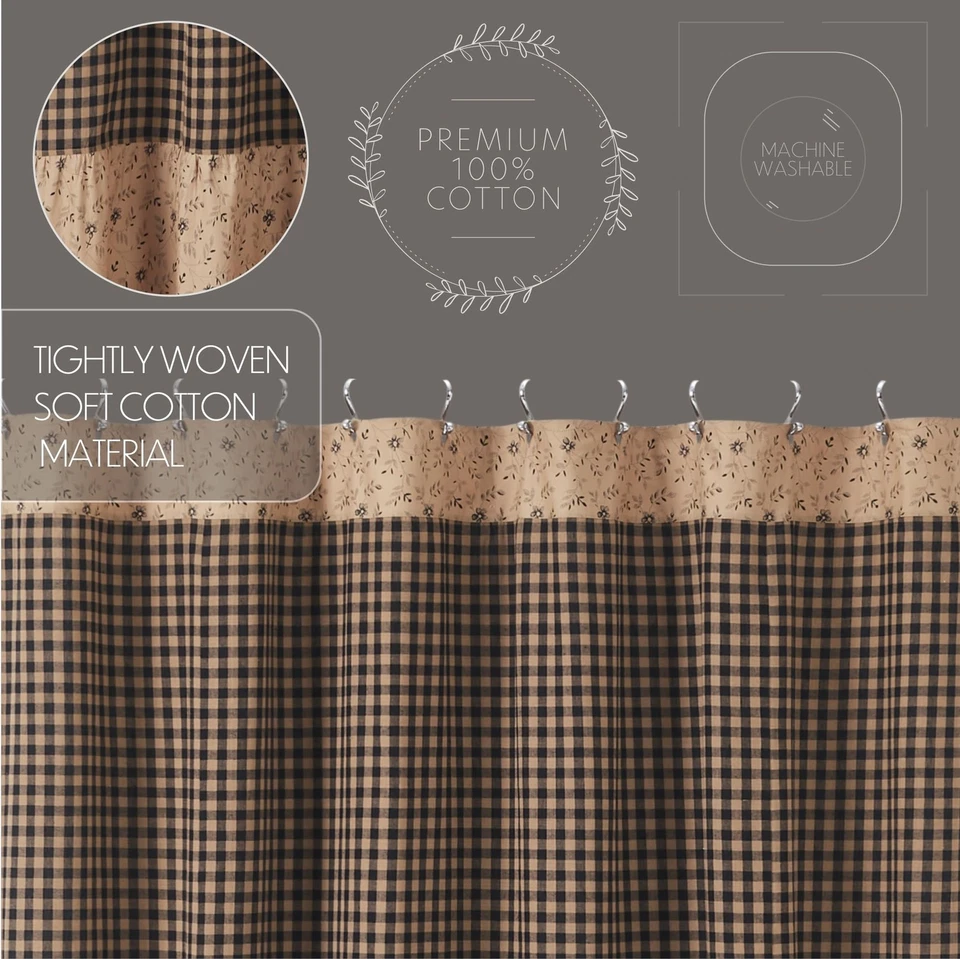 , Cortinas de Ducha Maisie con Volantes Patchwork, Bronceado, 72x72 Foto 4 de 4