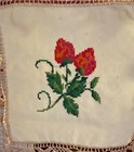 Vintage Antique look Lace Cross Stitch Panel Strawberry embroidery — photo 3