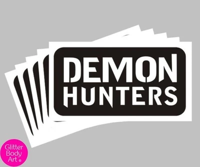 GLITTER BODY ART LTD 25 Demon hunters themed Glitter Tattoo Stencil REFILL pack -Kids Party