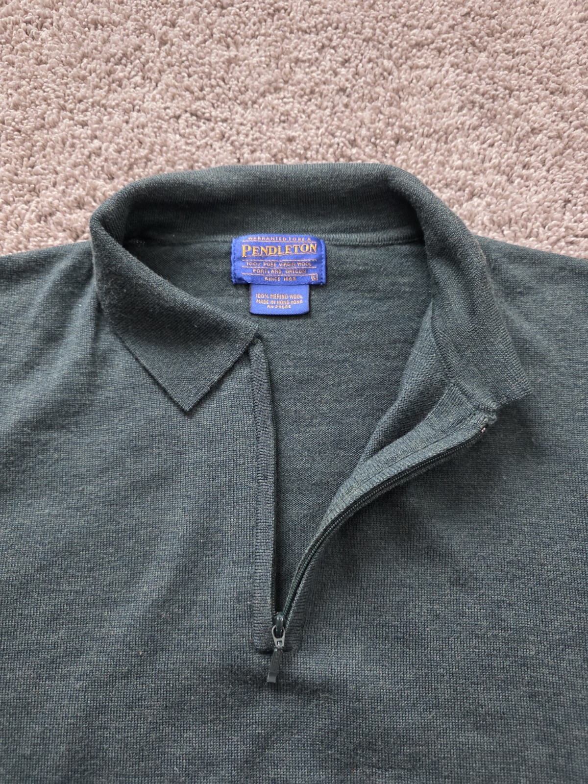 PENDLETON Pullover Quarter Zip Polo Sweater Men L… - image 3