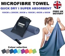 Microfibre Towel Compact Fast Drying Travel Sport Gym Camping Swimming 100X200CM