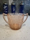 Jeannette Pink Cherry Blossom Sugar Bowl Depression Glass