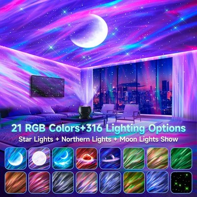 Galaxy Projector w/ 15 White Noise & Bluetooth - Aurora Light for