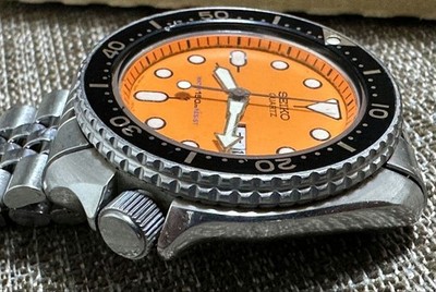 SEIKO 7548-700C Men's Wristwatch Quartz Analog Diver Orange dial