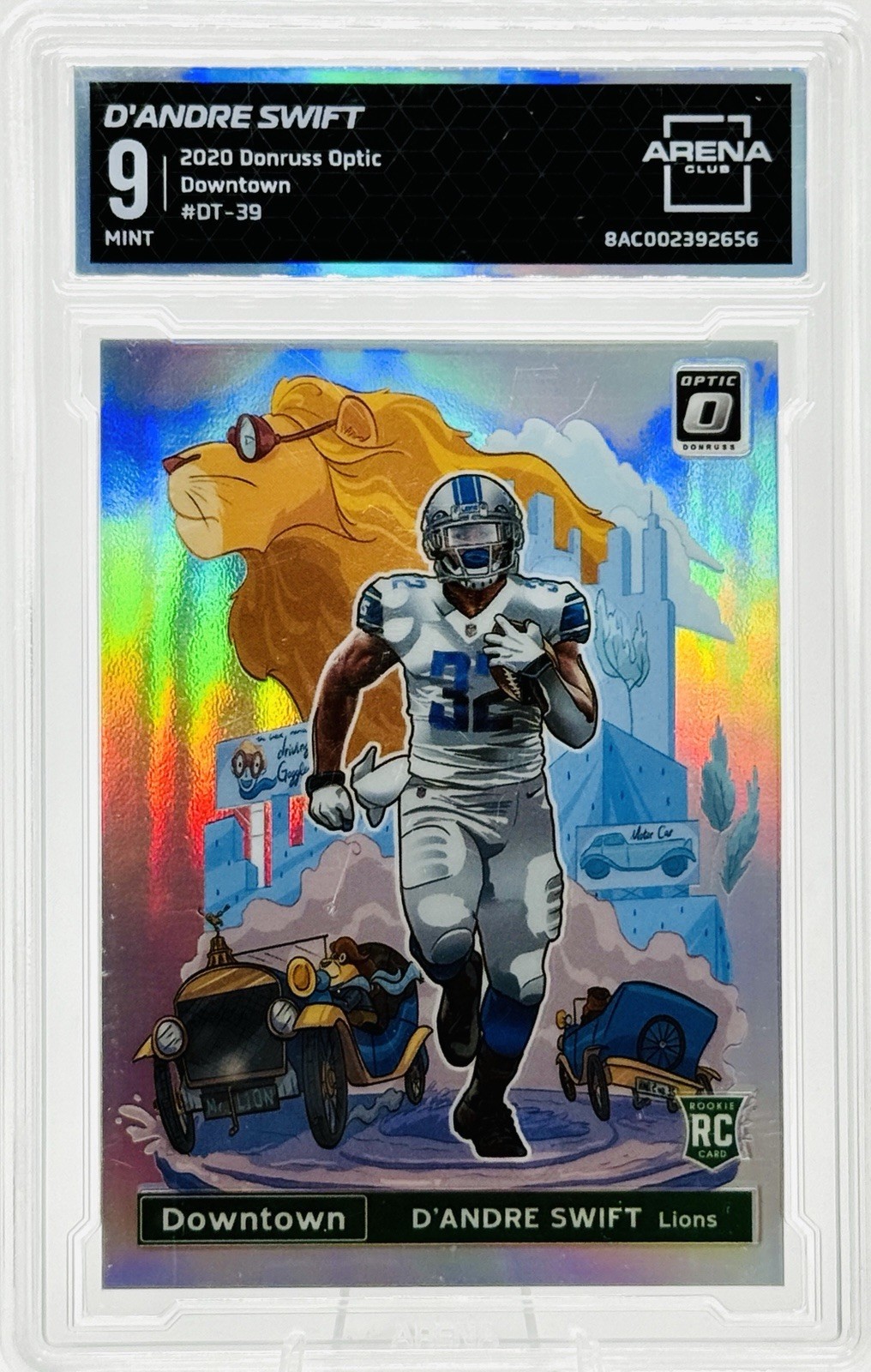 D'ANDRE SWIFT RC - SSP CASE HIT ROOKIE DOWNTOWN #DT-39 - 2020 Donruss Optic AC 9