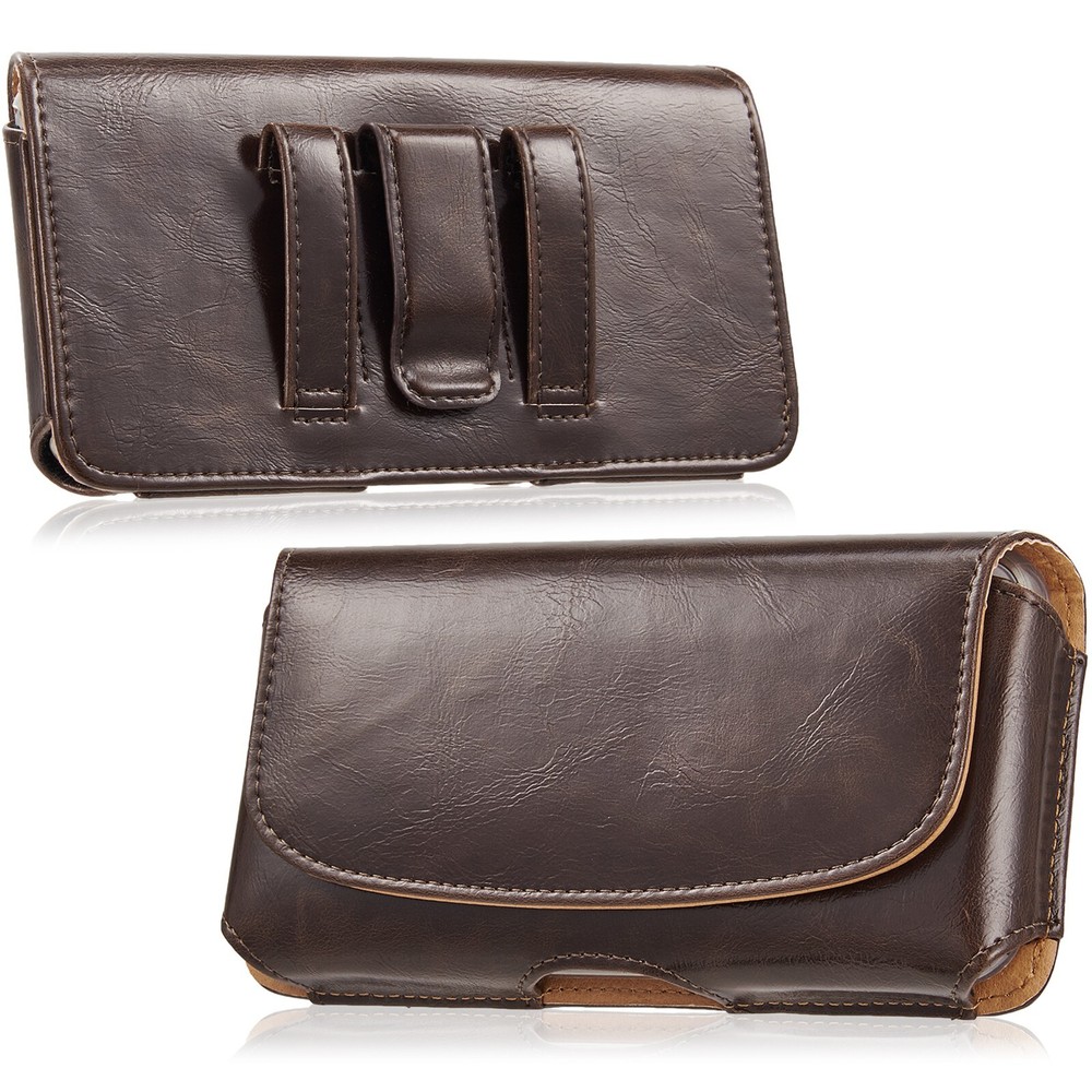 Leather Phone Pouch Holder Case Cover with Belt Loop Fits for 6.7