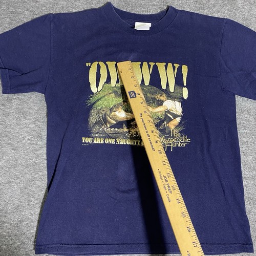The Crocodile Hunter Steve Irwin T Shirt Kids Large Navy Vintage 90s TV Promo L - Picture 9 of 14