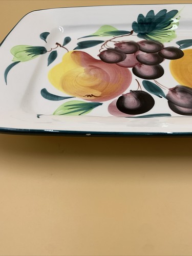 Pizzato Serving Platter ~ Hand Made In Italy ~ Fruit Pattern, 15.5” x 12” - Picture 6 of 9