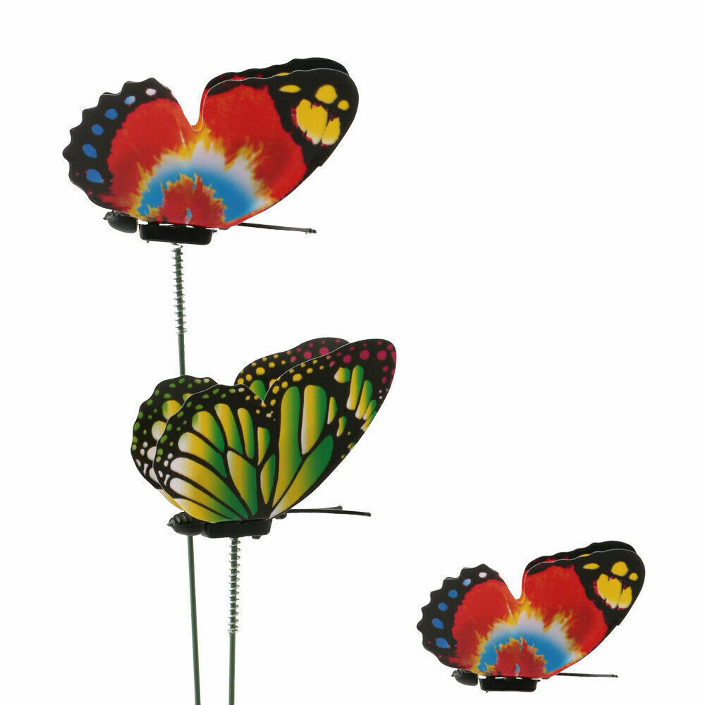 50x Colourful Butterflies Garden Stakes Patio Lawn Yard Ornaments