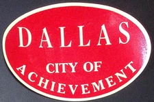 Dallas City of Achievement Vintage Luggage Label Dallas Texas 5.75"W