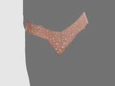 25 Hanky Panky Women's Pink Cross Dyed Leopard Low Rise Thong Panties One Size