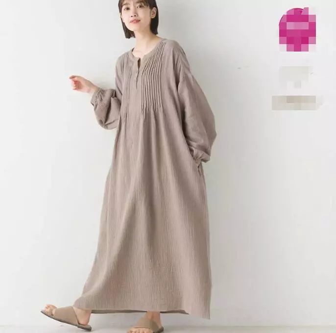 Linen dress japanese best sale style