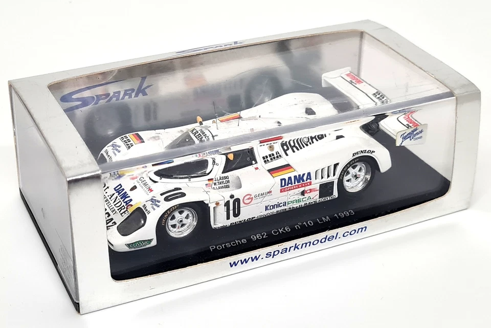 Coche modelo de resina Spark 1/43 Porsche 962 CK6 Le Mans 1993 10 Lassig Lavaggi Taylor Foto 2 de 4