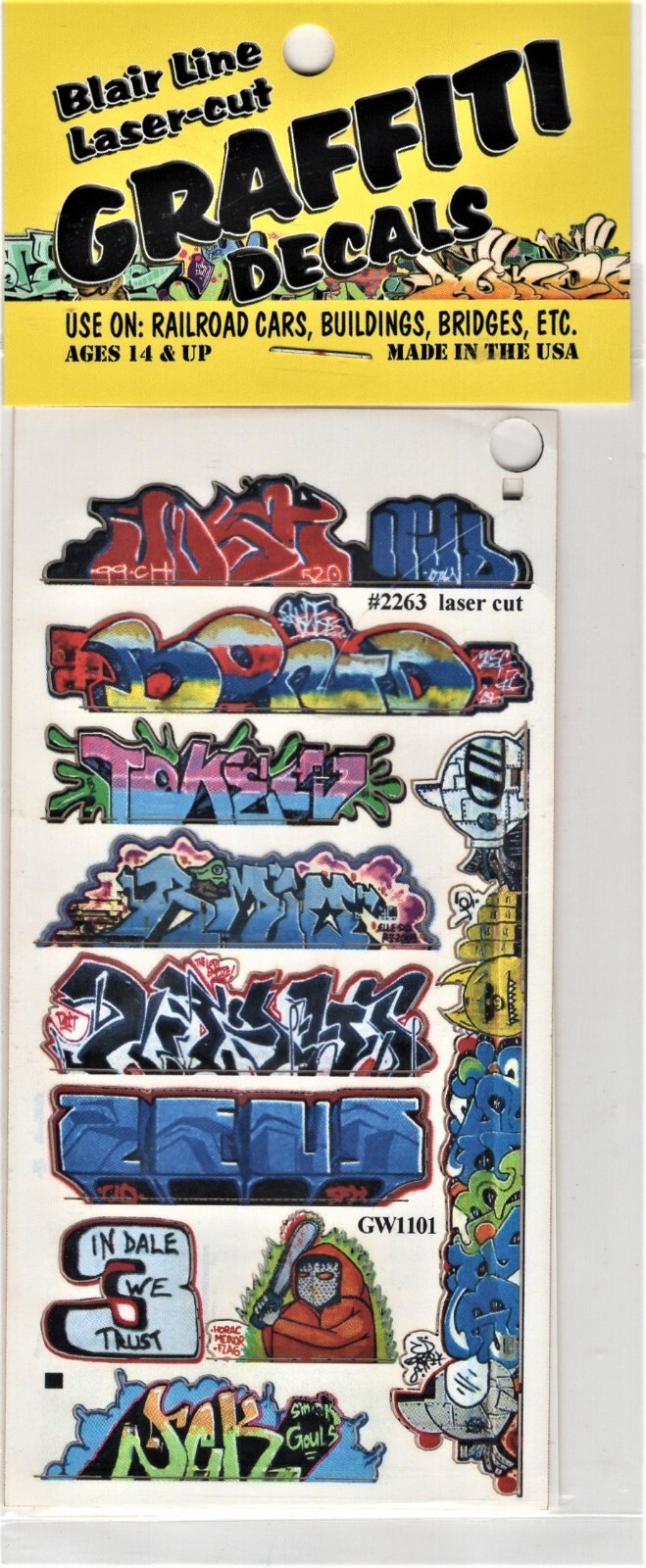 Set 15 Decalcomanie Graffiti Per Modellismo Ferroviario – Scala HO – Fusion Scale Graphics