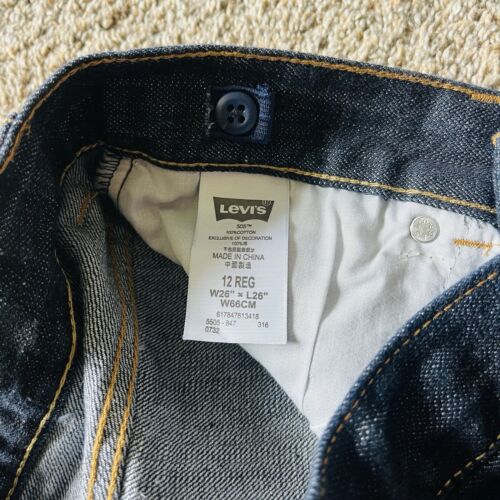 Levi's 505 Boys Jeans Straight Leg Size 12 26X26 Dark Blue Denim (0354) - Picture 5 of 8