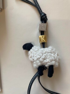 Loewe Sheep & Letter Dice Charm Keychain Key Ring Bag Charm with