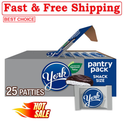 YORK Dark Chocolate Snack Size Peppermint Patties,Candy Pantry Pack,15 oz (25 P