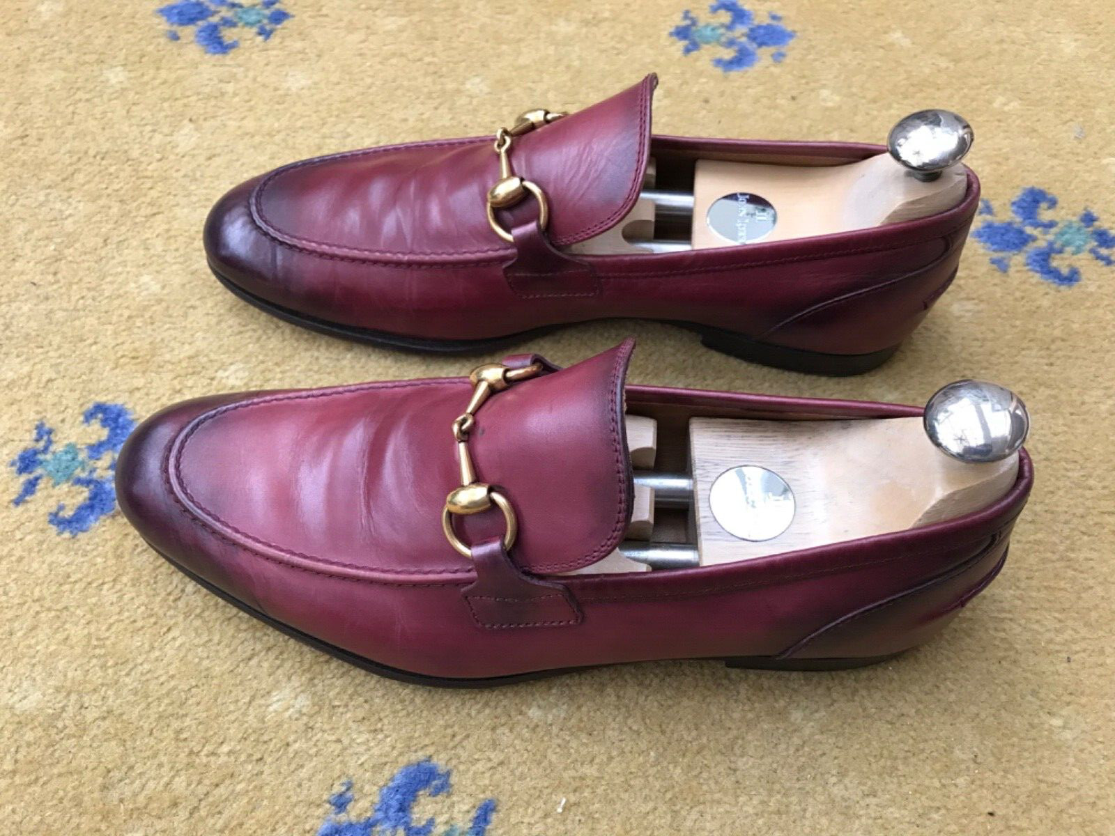 Gucci Loafers Leather shoes Jordaan Burgundy Red Horsebit Mens UK 6 US 7 EU 40 thumbnail 6