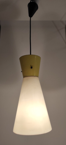 Lampe Deckenleuchte Jahre 60, Bruyère E Glasfaser Vetro. Stil Guzzini, Stilux - Photo 1/9