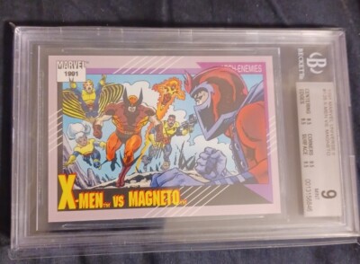 1991 X-Men vs Magneto Bgs 9 Marvel Universe comics card MINT w 9.5 Wolverine 91'